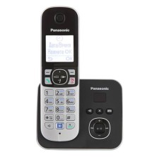 DECT-телефон Panasonic, 1 трубка, 120 контактов, Чёрный KX-TG6821RUB