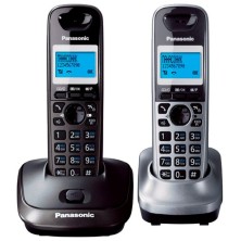 DECT-телефон Panasonic, 2 трубки, 50 контактов, Тёмно-серый KX-TG2512RU2