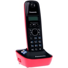 DECT-телефон Panasonic, 1 трубка, 50 контактов, Чёрно-красный KX-TG1611RUR