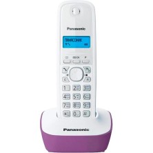 DECT-телефон Panasonic, 1 трубка, 50 контактов, Бело-фиолетовый KX-TG1611RUF