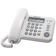 Проводной телефон Panasonic, 1 линия, 50 контактов, LCD, настенный, Белый KX-TS2358RUW