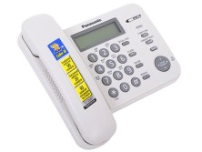 Проводной телефон Panasonic, 1 линия, 50 контактов, LCD, настенный, Белый KX-TS2356RUW