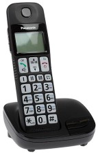 DECT-телефон Panasonic, 1 трубка, 50 контактов, Чёрный KX-TGE110RUB
